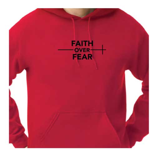Faith Over Fear Hoodie in Black Graphic