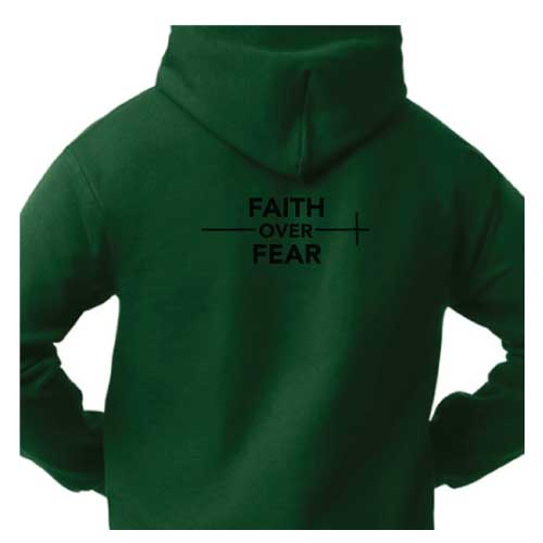 Faith Over Fear Hoodie in Black Graphic