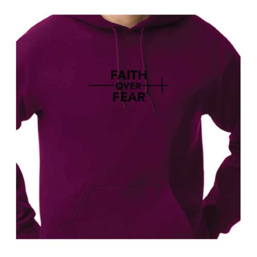 Faith Over Fear Hoodie in Black Graphic