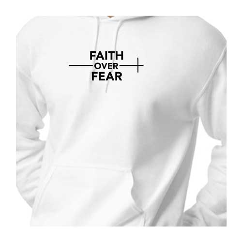 Faith Over Fear Hoodie in Black Graphic