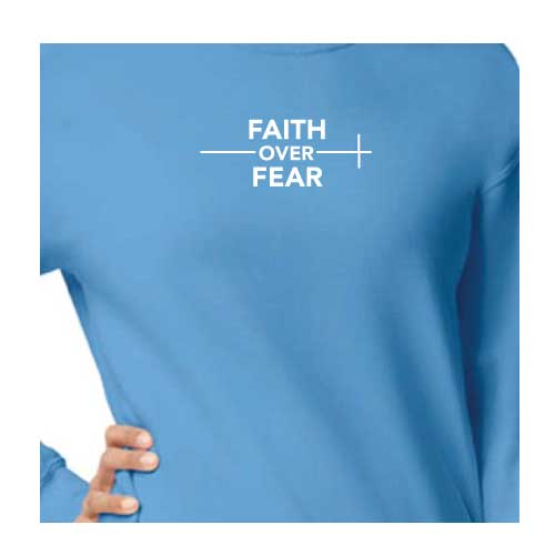 confidence effortlessly Faith Over Fear graphic sweatshirt with Multiple colors