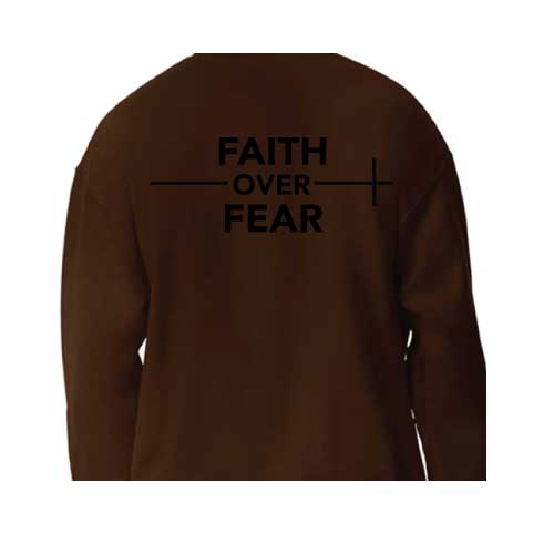 Stylish everyday wear Faith over Fear graphic sweatshirt