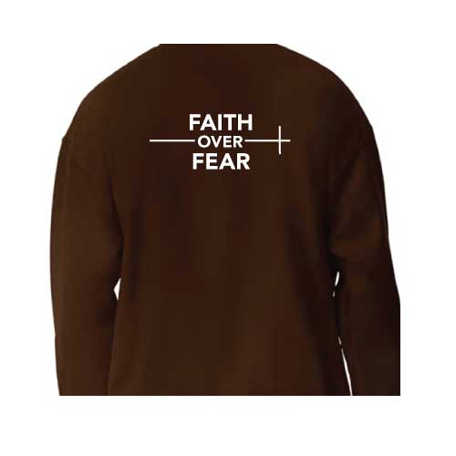 confidence effortlessly Faith Over Fear graphic sweatshirt with Multiple colors