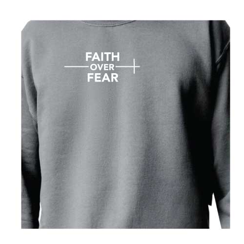 confidence effortlessly Faith Over Fear graphic sweatshirt with Multiple colors