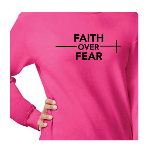 Stylish everyday wear Faith over Fear graphic sweatshirt