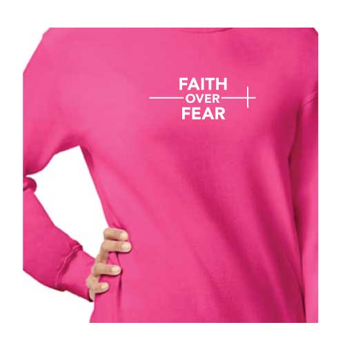 confidence effortlessly Faith Over Fear graphic sweatshirt with Multiple colors