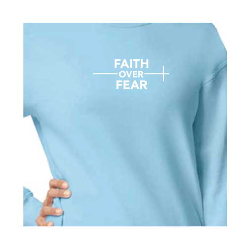 confidence effortlessly Faith Over Fear graphic sweatshirt with Multiple colors