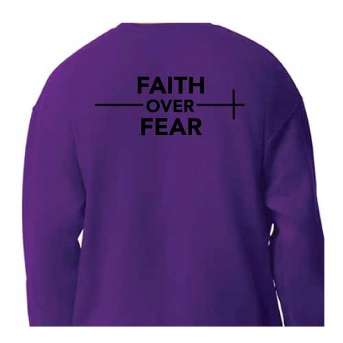 Stylish everyday wear Faith over Fear graphic sweatshirt