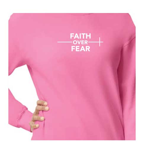 confidence effortlessly Faith Over Fear graphic sweatshirt with Multiple colors