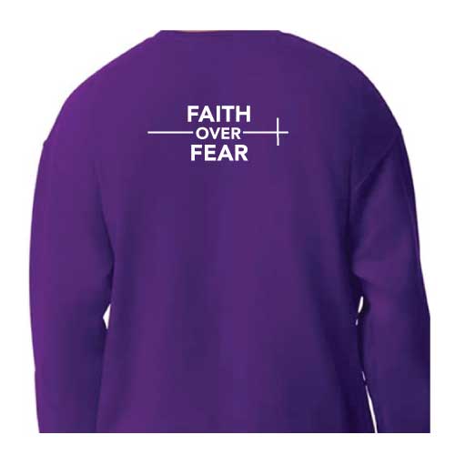 confidence effortlessly Faith Over Fear graphic sweatshirt with Multiple colors