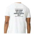 Unisex White Graphic Tee I am Living My Percentage Unapologetic Self