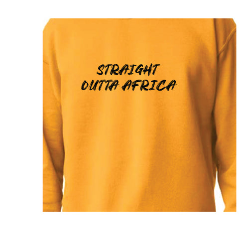 Long Sleeve Sweatshirt with Graphic Straight Outta Africa text on the Front