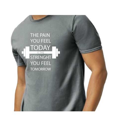 Inspirational Graphic Tee “The Pain You Feel Today Is The Strength You Feel Tomorrow in Multiple Colors