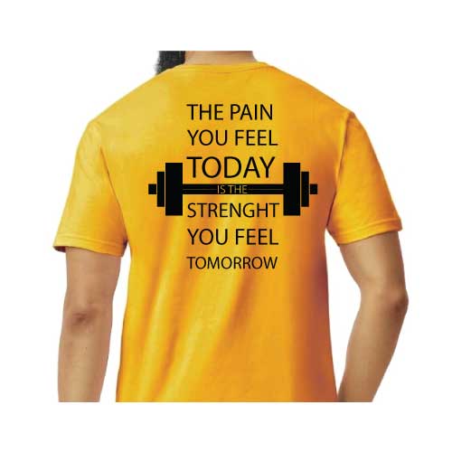 Motivational Graphic Tee “The Pain You Feel Today Is The Strength You Feel Tomorrow in Multiple Colors