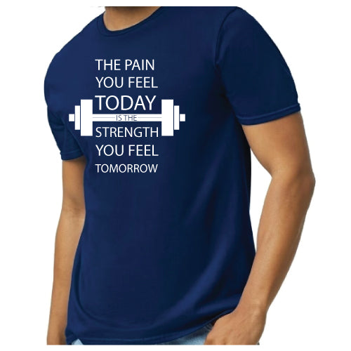 Inspirational Graphic Tee “The Pain You Feel Today Is The Strength You Feel Tomorrow in Multiple Colors